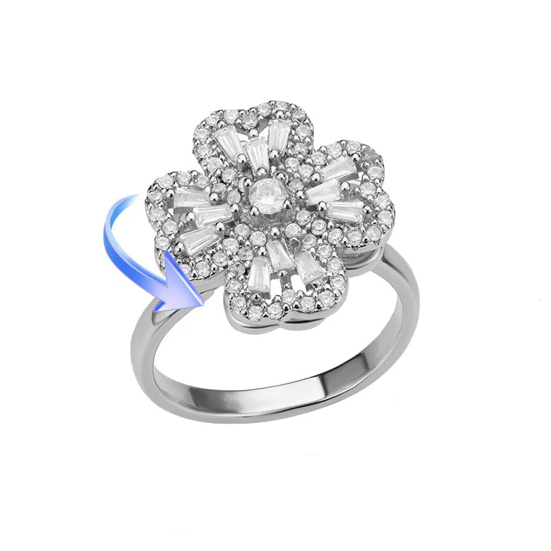 Four Clover Rotating Anxiety Rings for Women Gold Color Adjustable Stainless Steel Wedding Ring Aesthetic Jewelry Gift Anillos
