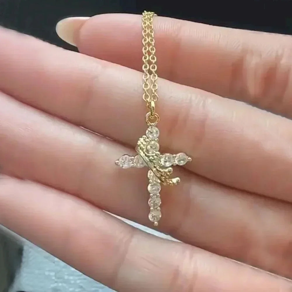 Cadena Crucifijo Con Piedras De Circonita