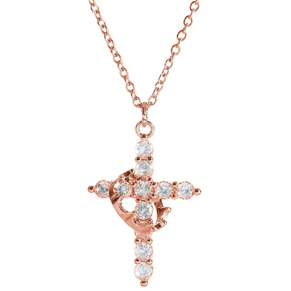 Cadena Crucifijo Con Piedras De Circonita
