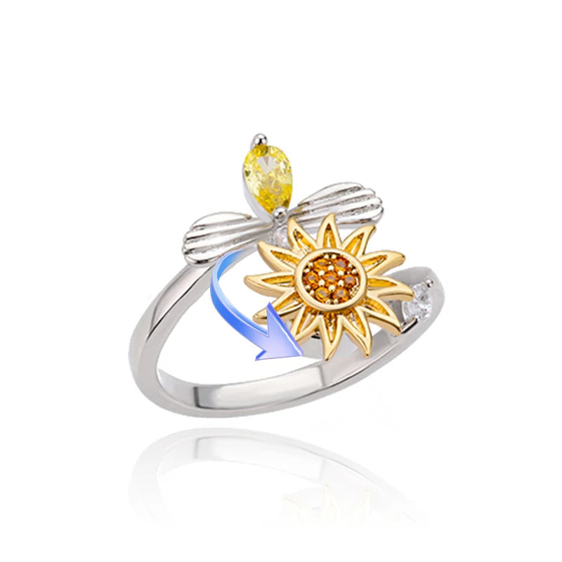Four Clover Rotating Anxiety Rings for Women Gold Color Adjustable Stainless Steel Wedding Ring Aesthetic Jewelry Gift Anillos