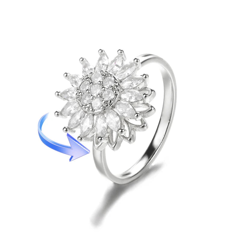 Four Clover Rotating Anxiety Rings for Women Gold Color Adjustable Stainless Steel Wedding Ring Aesthetic Jewelry Gift Anillos