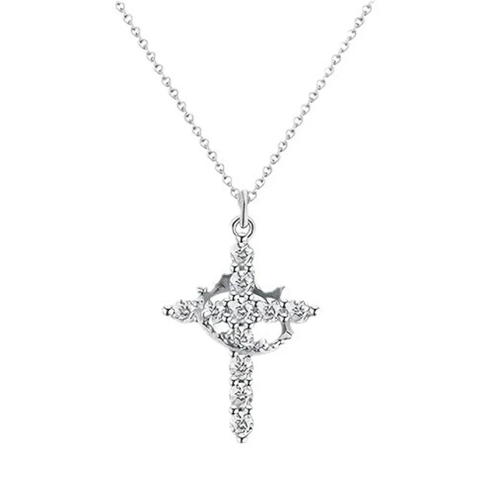 Cadena Crucifijo Con Piedras De Circonita