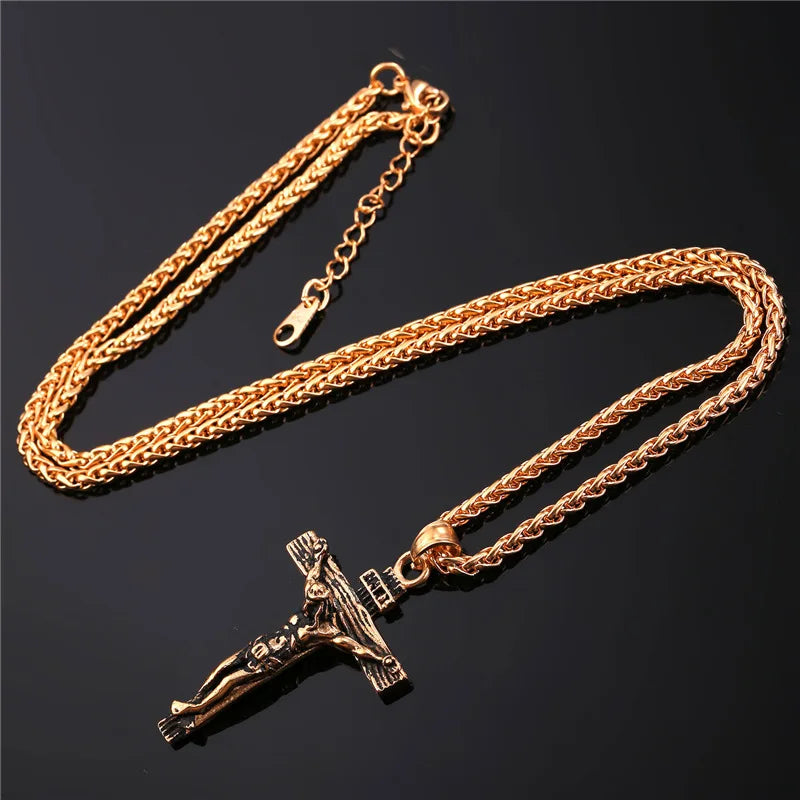 CADENA CON CRUCIFIJO RELIGIOSO