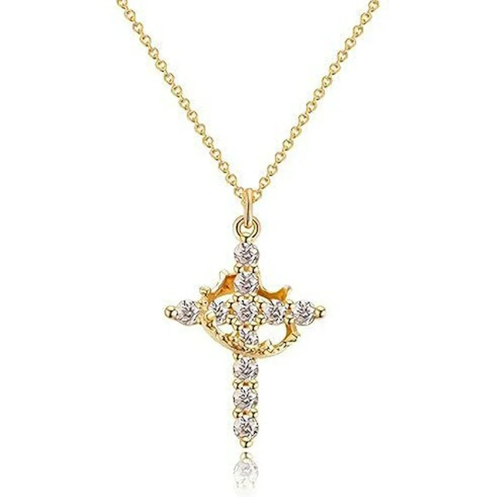 Cadena Crucifijo Con Piedras De Circonita
